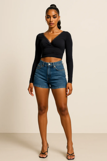 V-NeckLong Sleeve Top